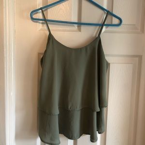 Olive green flowy tank